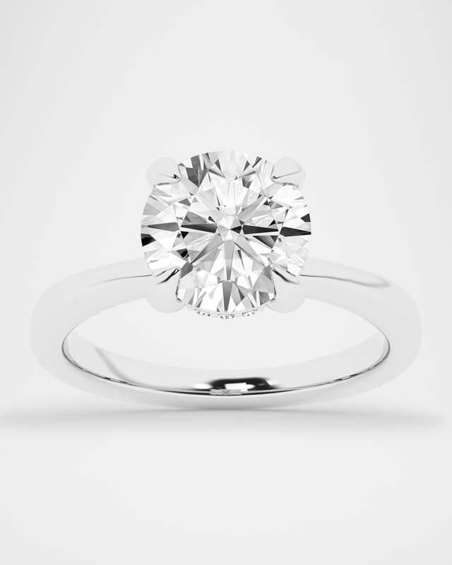 Lab Grown Diamond 18K White Gold Round Solitaire Ring, 2.56tcw, Size